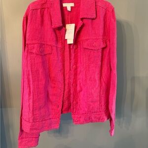Charter Club Linen Pink Jean Jacket with Relaxed Fit